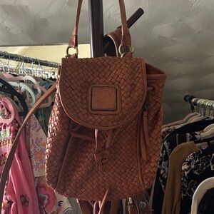 Elegant Woven Leather Backpack
